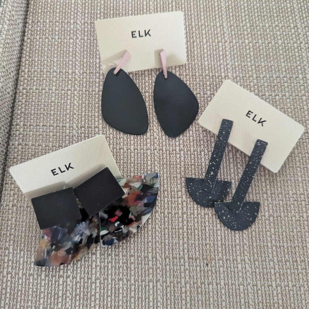 ELK  Black and Multicolor Earrings Set